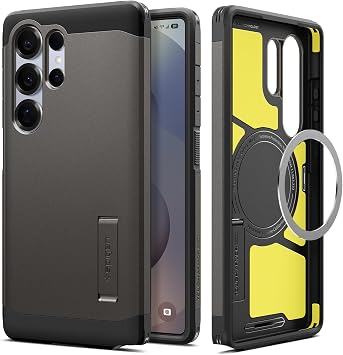Spigen Tough Armor AI MagFit Case for Samsung Galaxy S25 Ultra, Compatible with MagSafe Accessories - Gunmetal