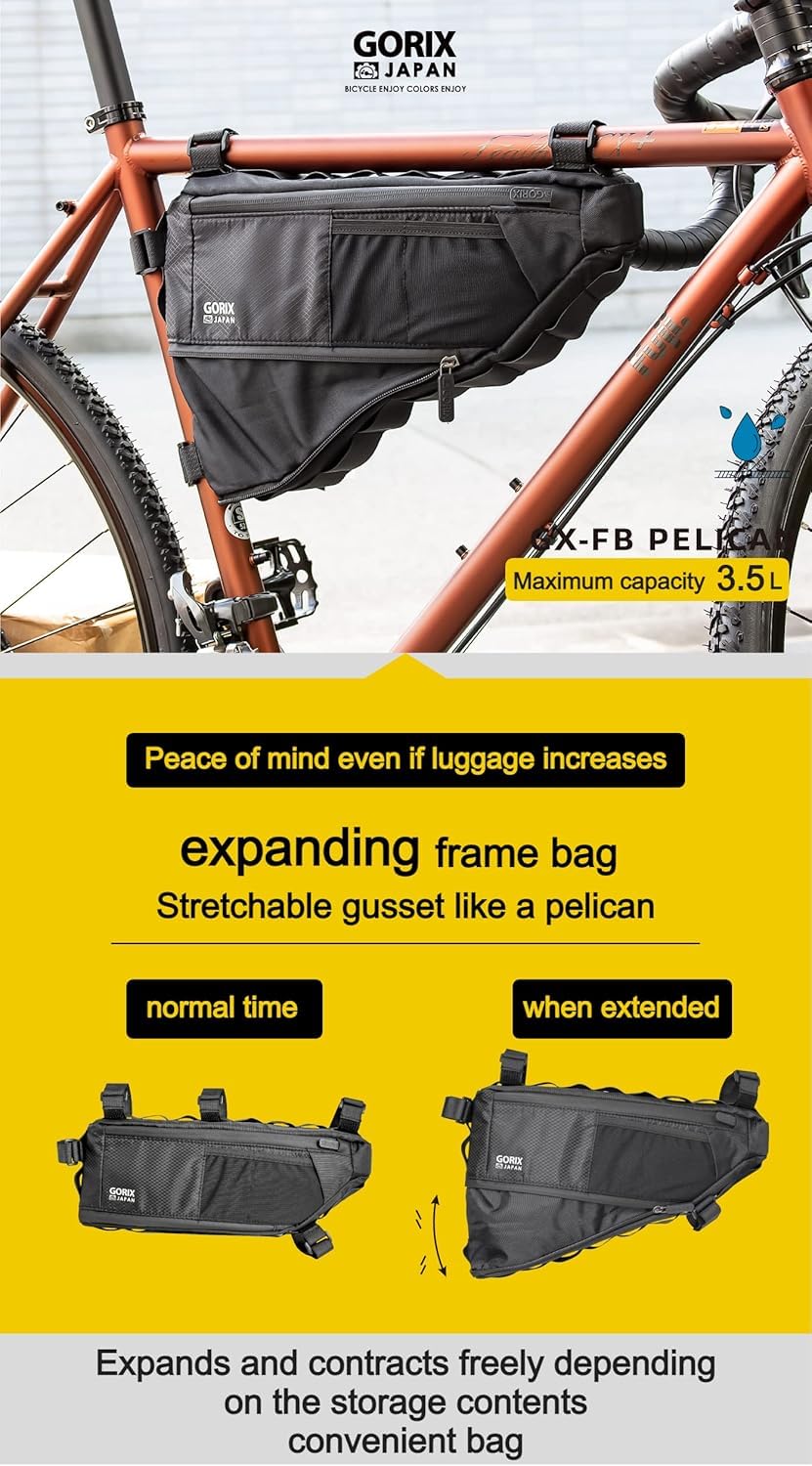 GORIX Borsa per Tubo Superiore per Bici Borsa per Telaio Borsa Anteriore Impermeabile per Regolazione del quadrante Ciclismo su Strada Bicicletta da Montagna(GX-TBW