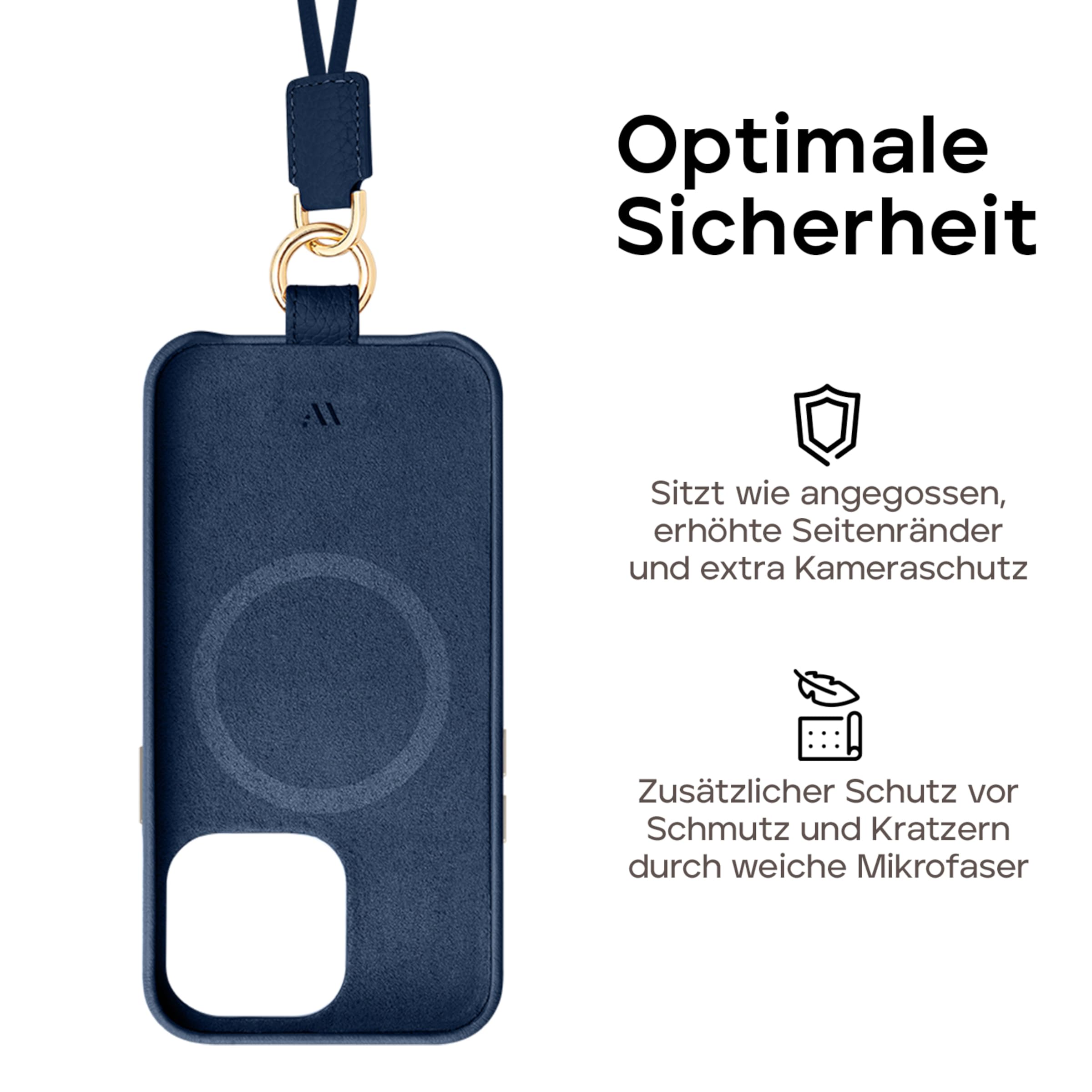 WIIUKA Hülle Für IPhone 15 Aus Echtem Deutschem Leder – Extra Dünn, Schlank Und Mit MagSafe