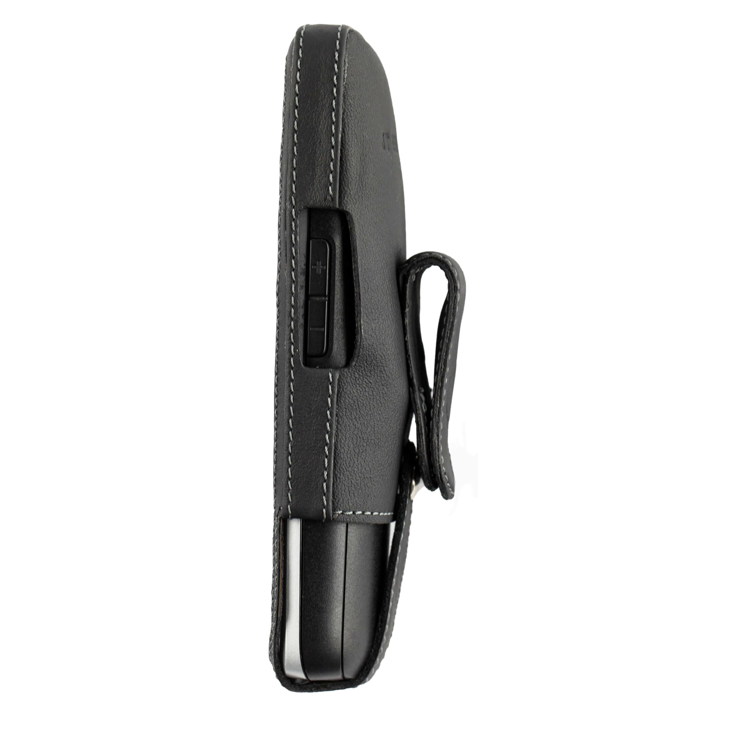 JT Berlin Turnline Schutzhülle für das Gigaset S650/S700/S700H Pro/S850/S850H/Premium 100HX - schwarz [Echtleder | 8-Stufen Gürtel-Drehclip | Handmade in Europe | Smarte Folie]