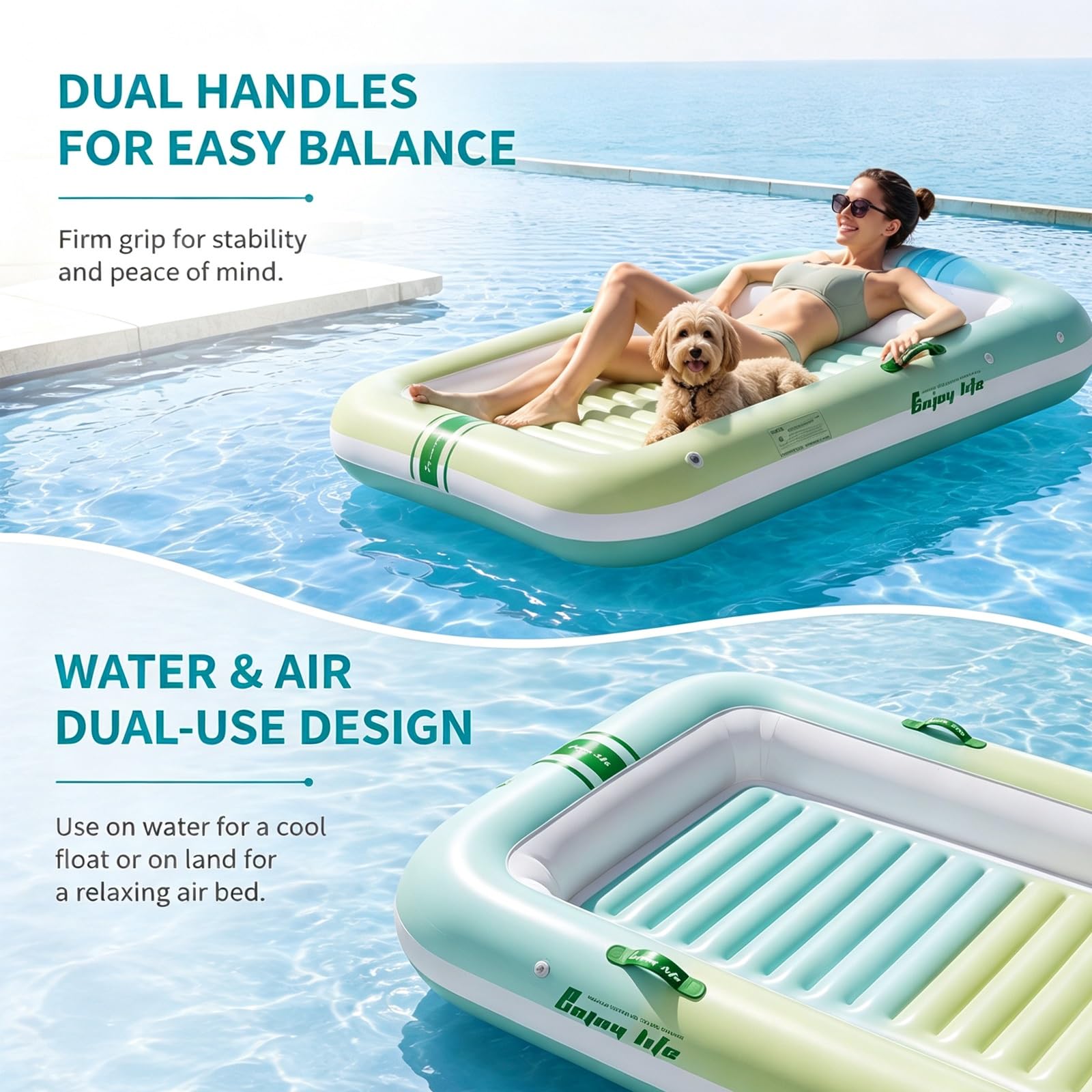 Flotadores inflables for Piscina, salón Flotante for Piscina con Dosel