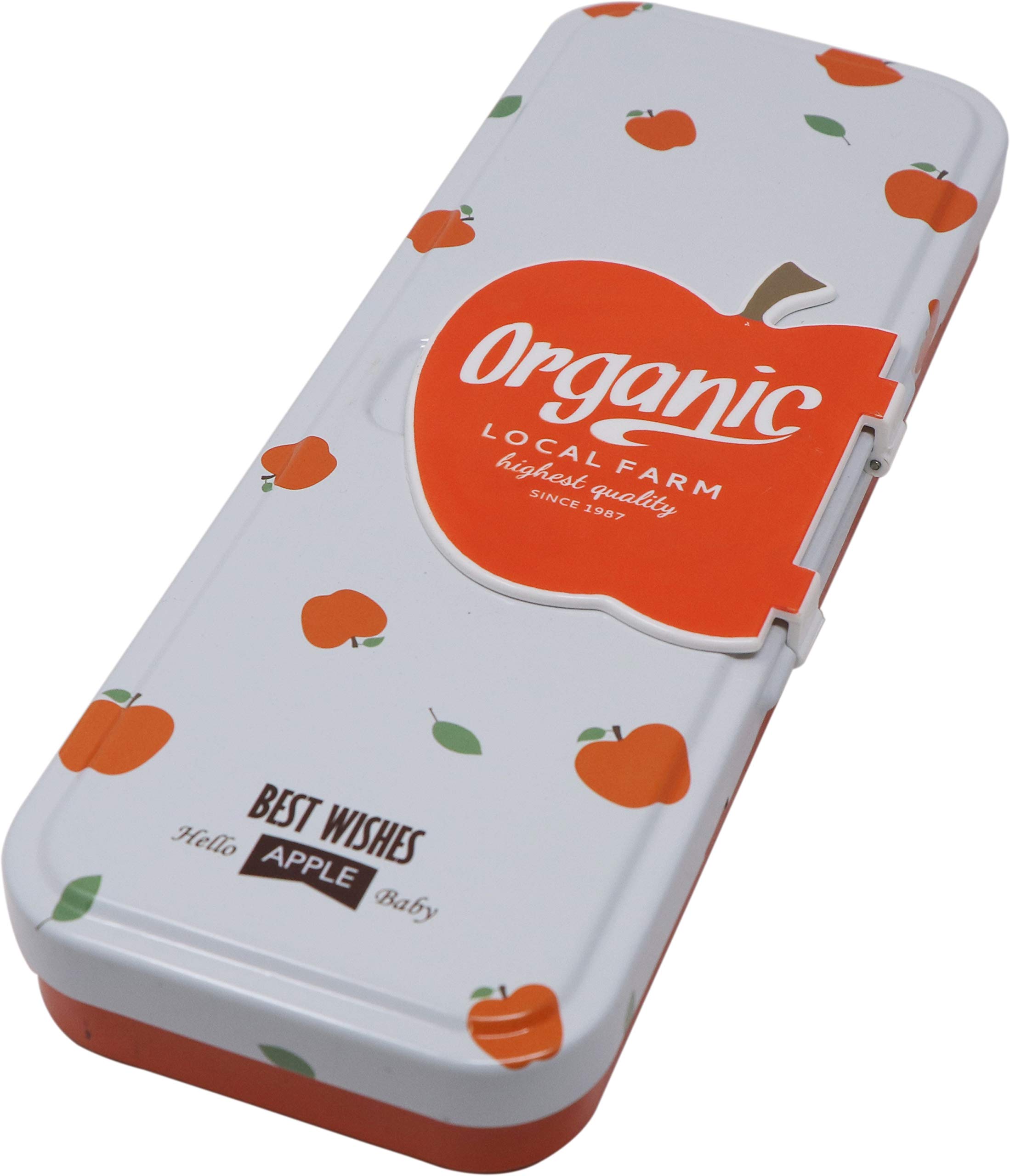 QIPS by HMI Fruit Art Metal Pencil Box with Multi-Level Storage