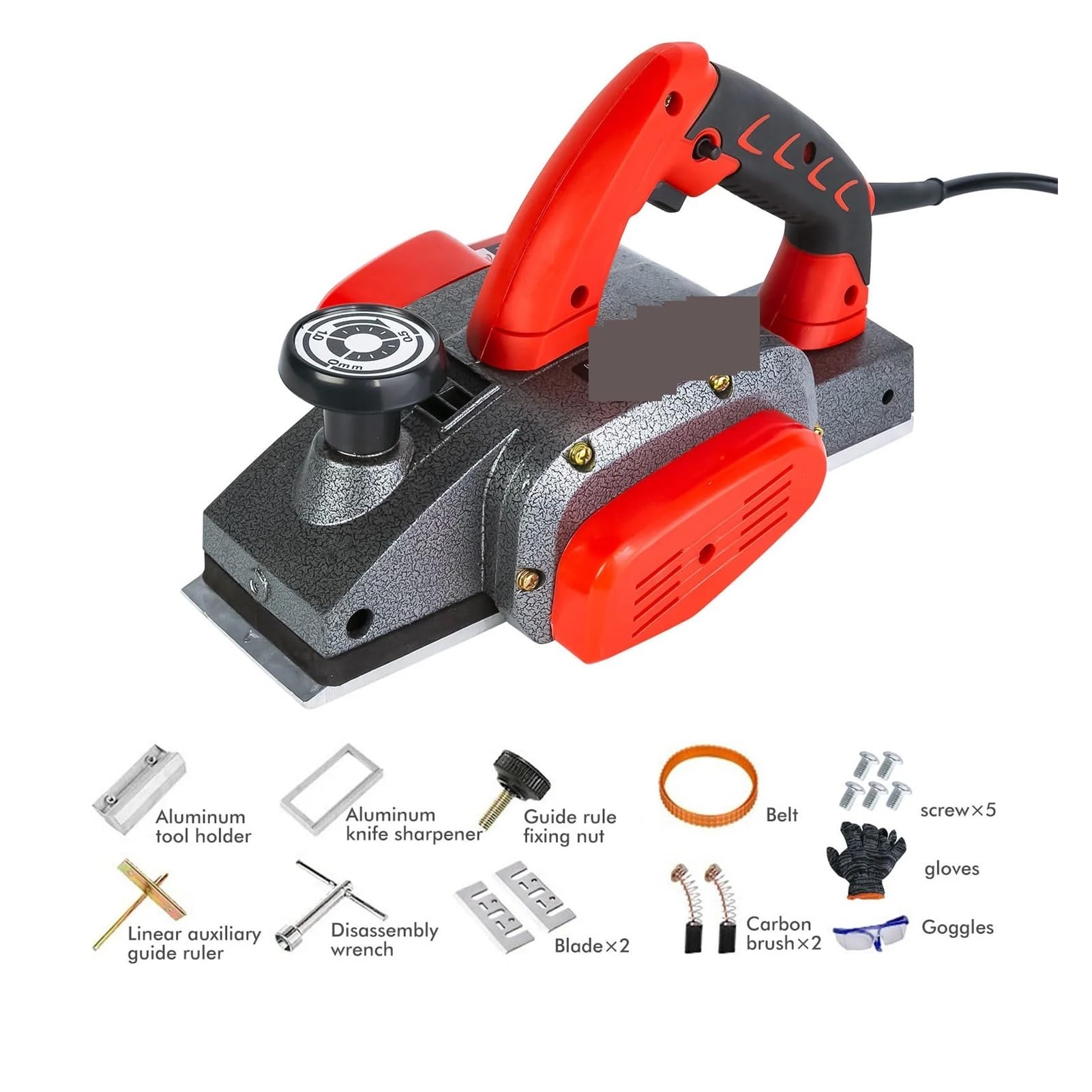 Strug elektryczny, ręczny strugarka elektryczna, 1600W strugarka elektryczna potężny drewniany ręczny drut miedziany strugarka do drewna stolarz do obróbki drewna DIY zestaw elektronarzędzi dla majste