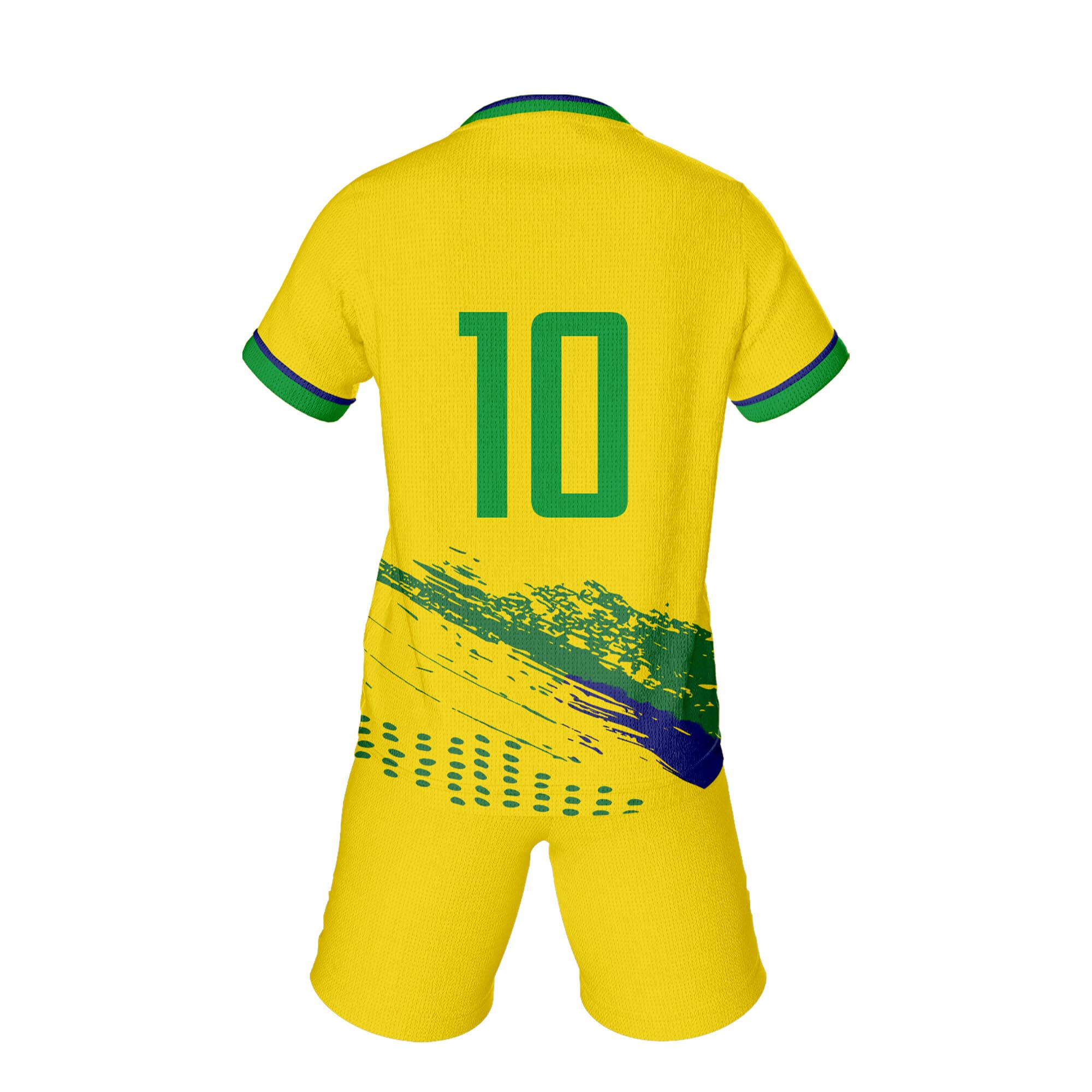 Soccer Jersey Kit Kids #10 National Team Boys Soccer Jersey/Shorts Football Shirt Set Girls Gift for Soccer Fans Yellow