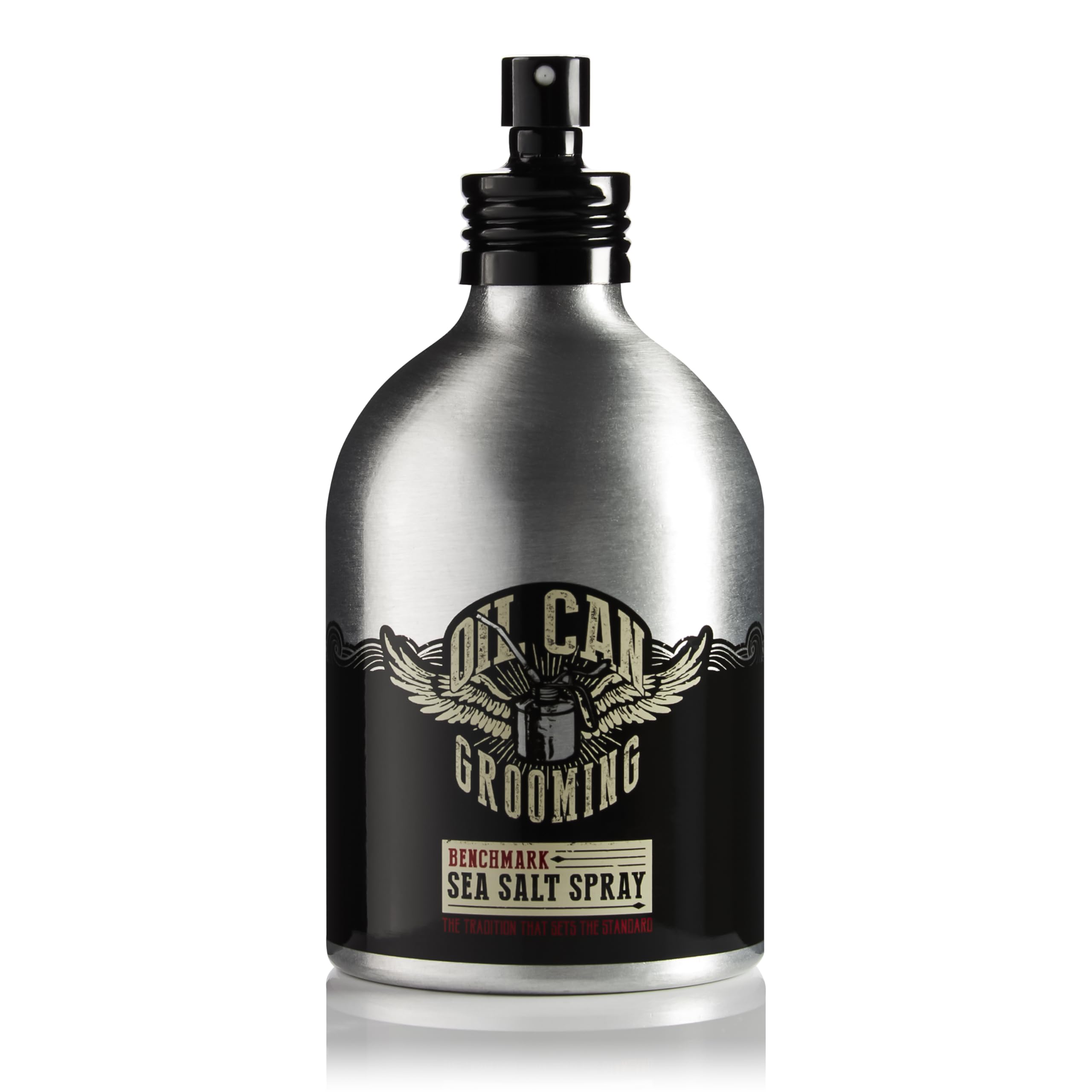 Oil Can Grooming Benchmark Spray z solą morską - spray do teksturowania dla objętości, matowy i lekki chwyt - wstępna stylizacja i efekt "powrotu z plaży" - 200 ml