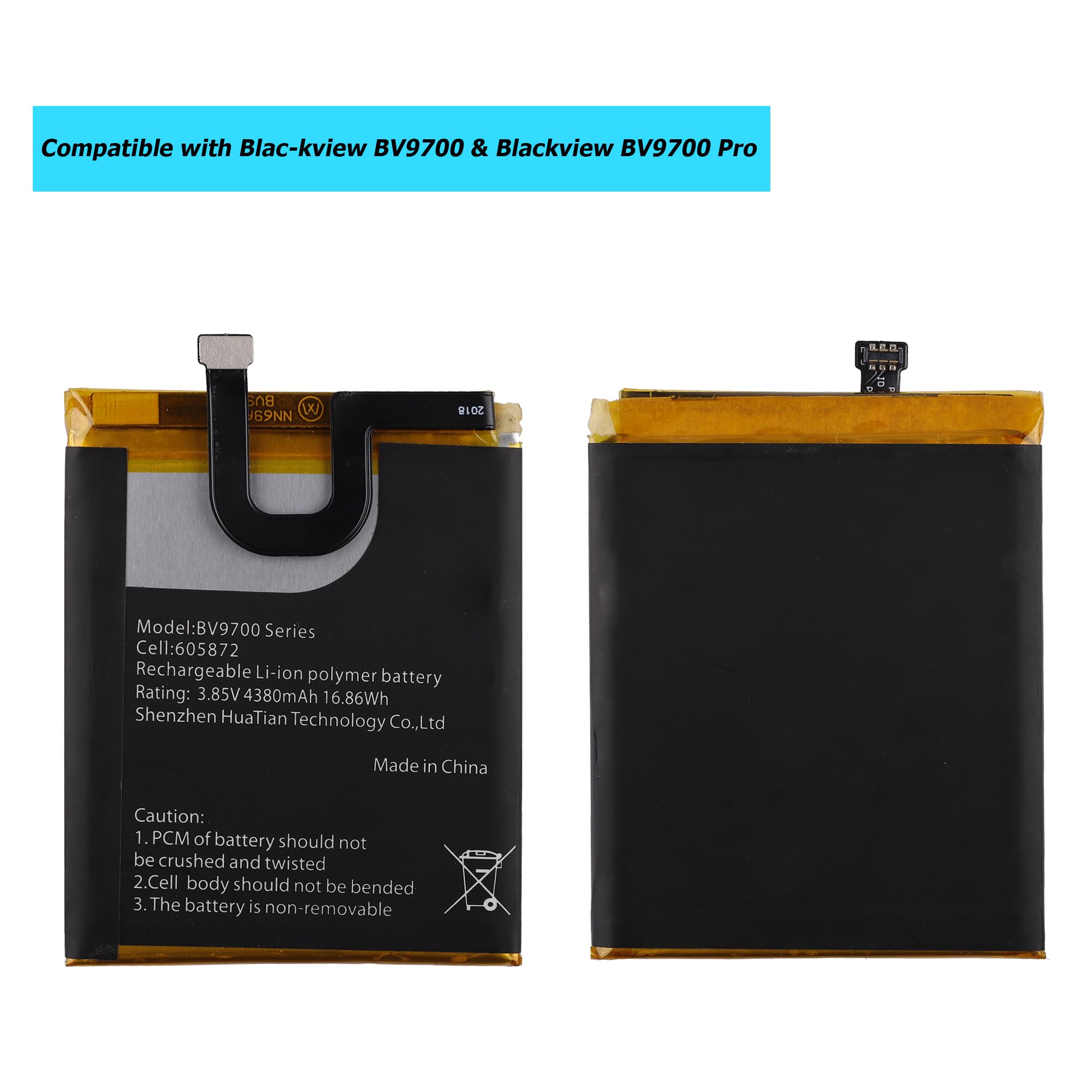 605872 Batteria di ricambio compatibile per Blac-kview BV9700 & Blackview BV9700 Pro con toolkit
