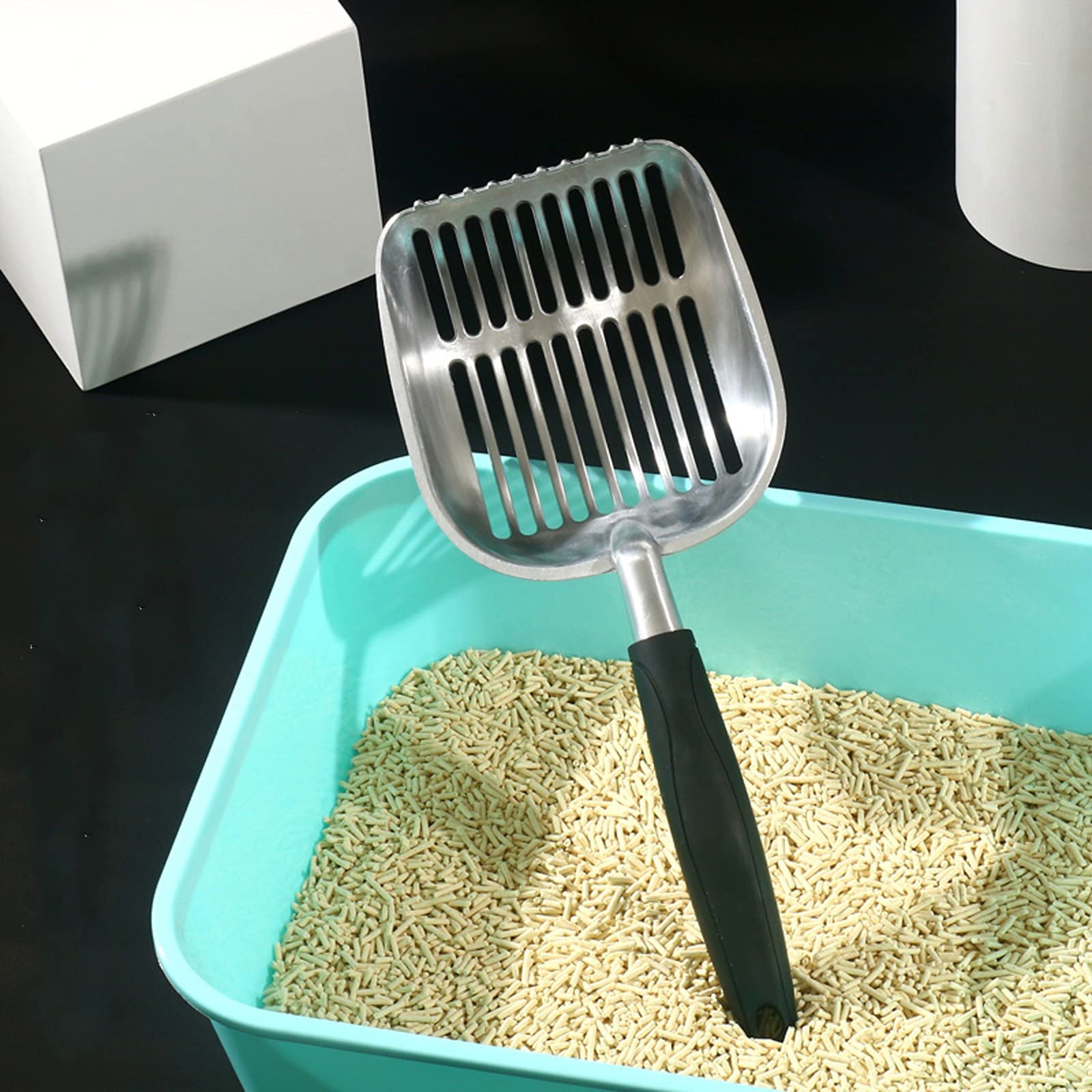 Paletta Per Lettiera Gatti Con Fori Piccoli - Plastica Nera Per Animali Domestici - Foto 4