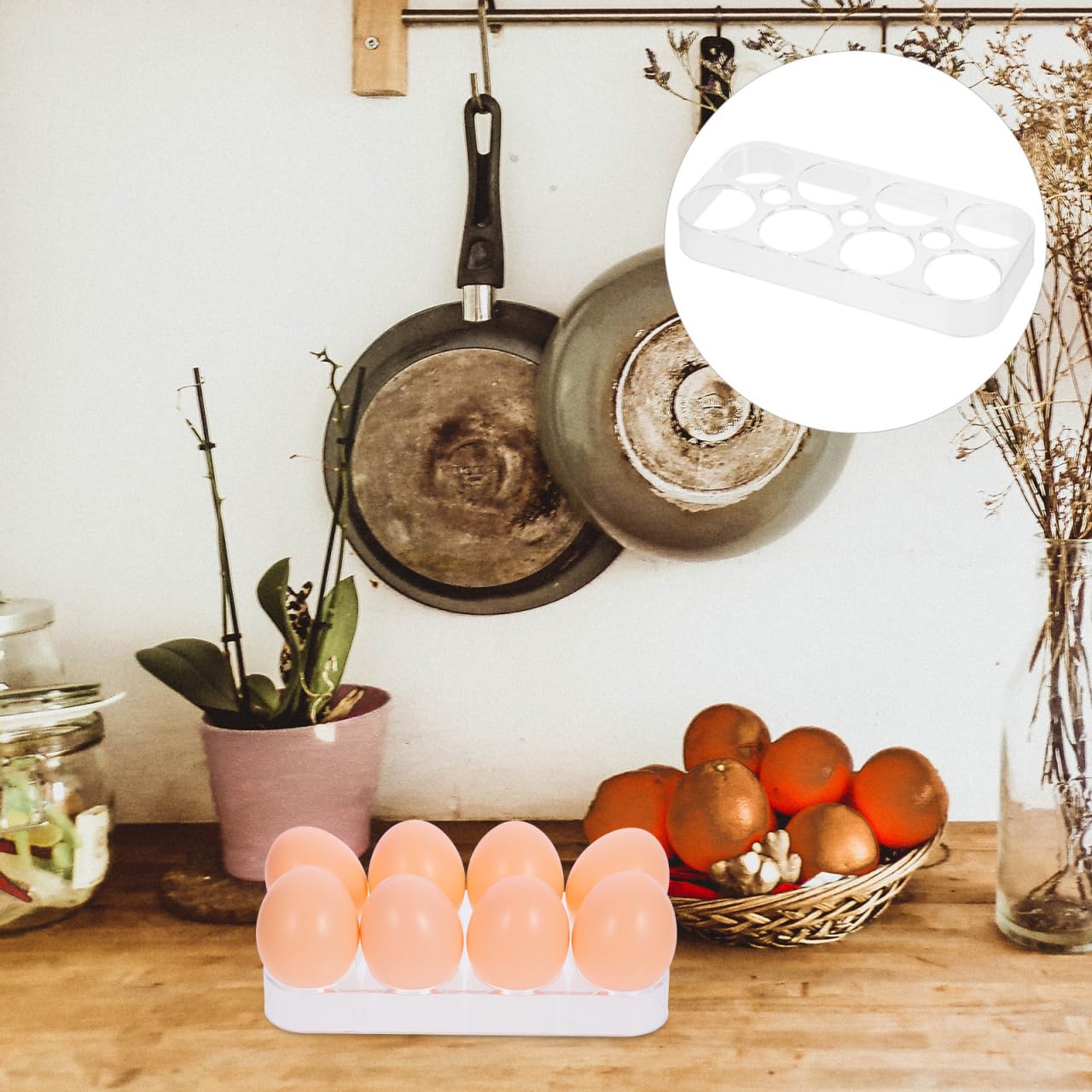 Veemoon Hueveras De Refrigerador 2pcs Organizador De Almacenamiento De Bandeja Práctica Con 8 Compartimentos Para Nevera Contenedor De Compacto y Eficiente