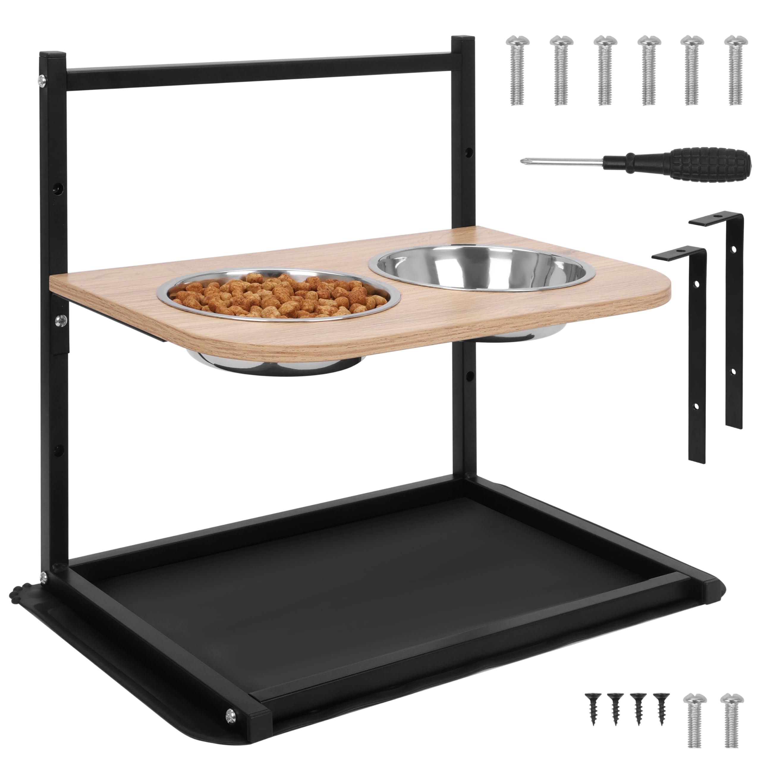 Belle Vous Comedero Bebedero Elevado para Perros - 2X Cuencos Comederos Bebederos Elevados para Perro Pequeño a Grande - Platos con Soporte Alto y Tapete Antideslizante