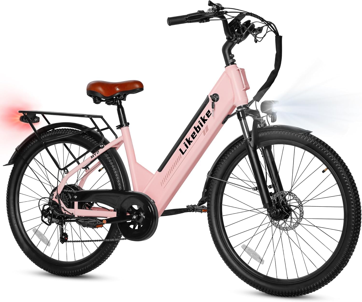 Likebike MY2 Electric Bike for Adults 1500W, Electric Bicycle for Women, 48V Removable Battery Max 85Miles 28MPH, 26in Fat Tire Electric Bike with 7 Speed, Commuter Ebikes for Men