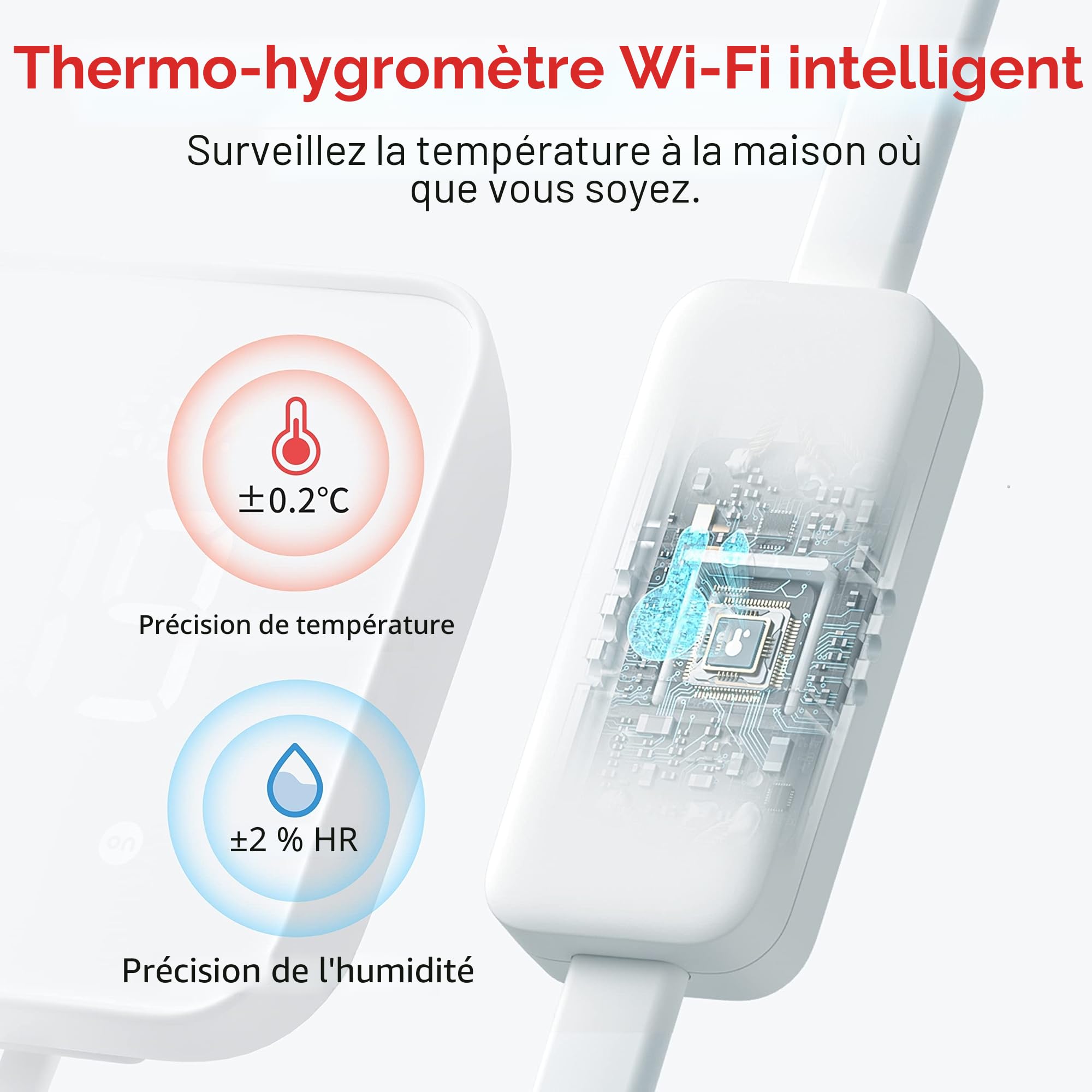 SwitchBot Hub 2 - thermomètre hygromètre WiFi, télécommande IR, Intelligente Ainsi qu'un capteur de lumière. Reliez au Wi-FI (2.4GHz), Compatible avec Alexa&Google Assistant