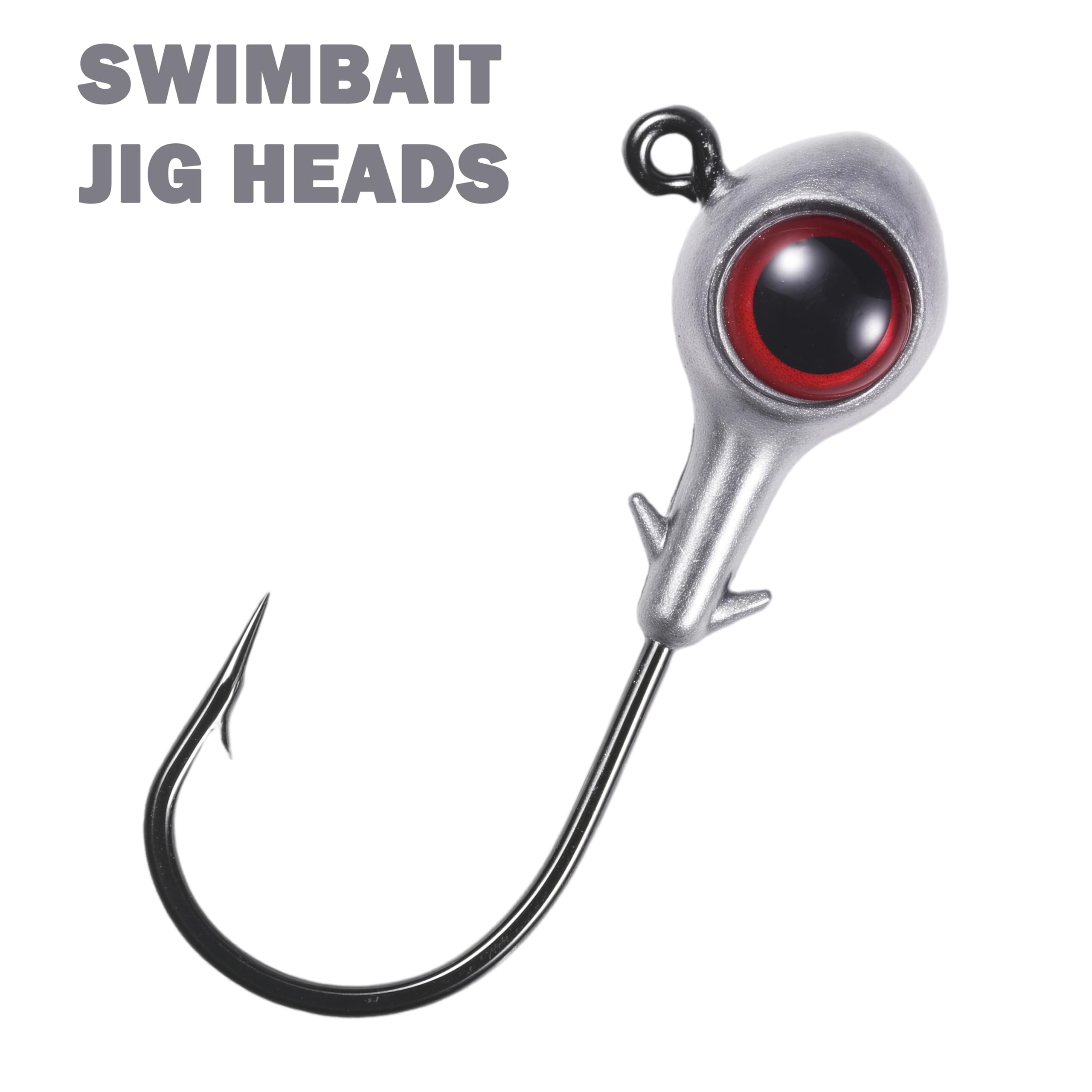 Fishing Jig Head Oversized 3D Eyes Jigheads Swimbait Jig Heads for Fishing Saltwater Freshwater Bass Trout Walleye Redfish Striper 1/8oz 3/16oz 1/4oz 3/8oz