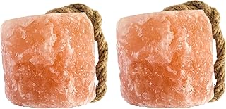 Himalayan Salt Lick On Rope 7.5-8 lb Each (Pack of 2) for Horses, Deer, Goats & Livestock