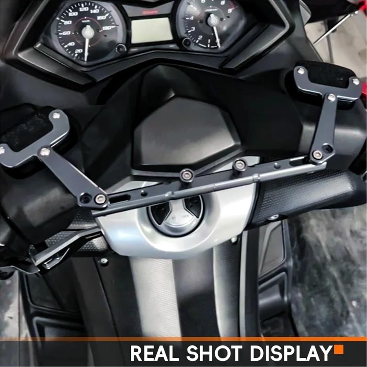 Tmax560 Tmax500 Tmax530用 バイクハンドルバー 多機能バランスレバーバー クロスバー(Red)