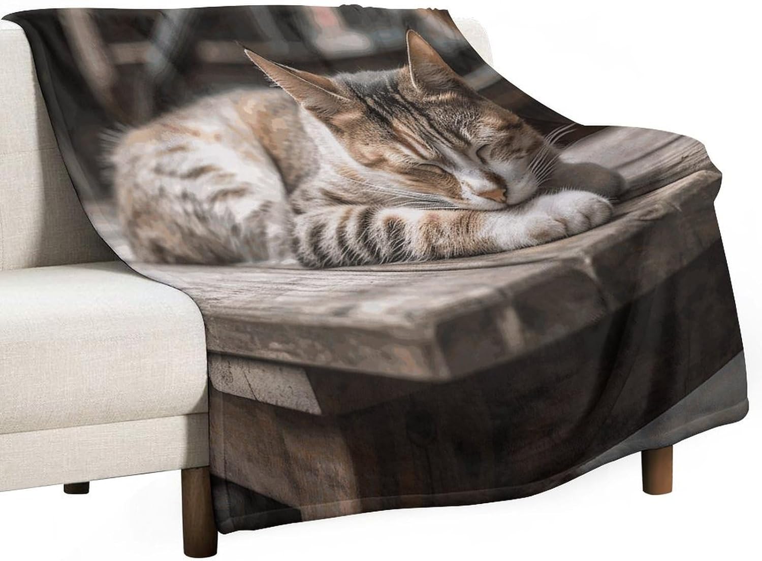 Cat Sleeping Blanket Super Soft Warm Flannel Throw Blankets Lightweight Breathable Bath Towel Cozy Luxury Blanket for Couch Home Decor Tapestry for Travel Camping