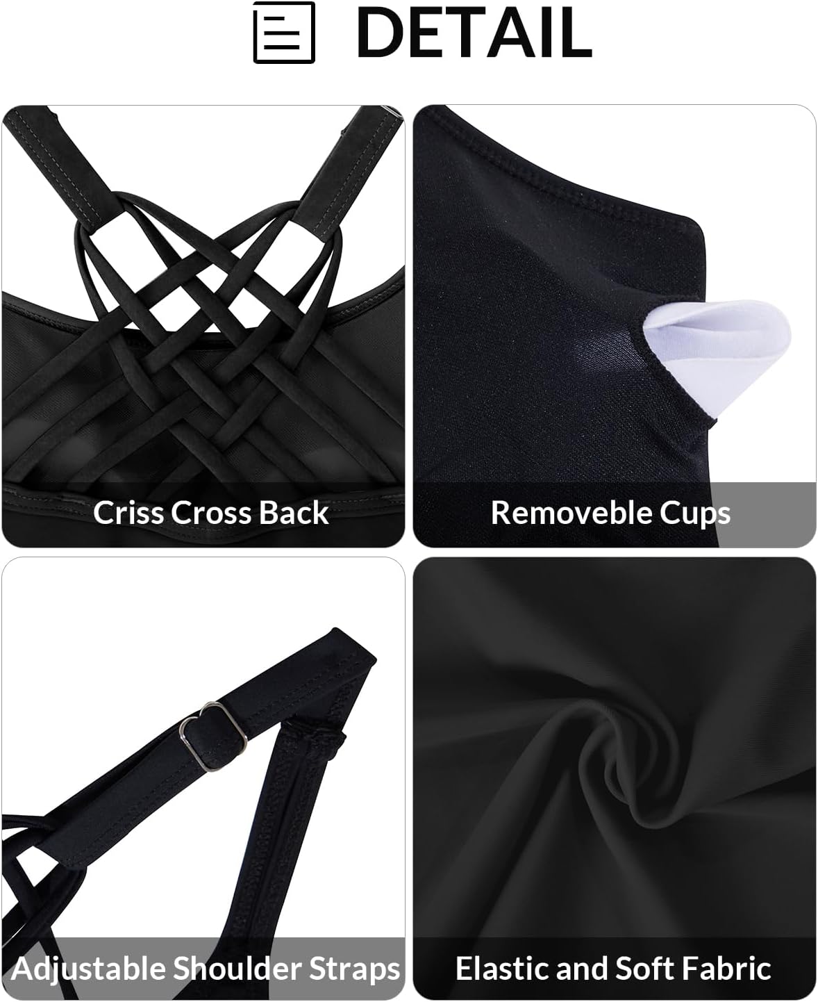 Yonique Womens Tankini Top Swimsuits Top No Bottom Athletic Tummy Control Bathing Suits Top Swim Tank Top - Image 5