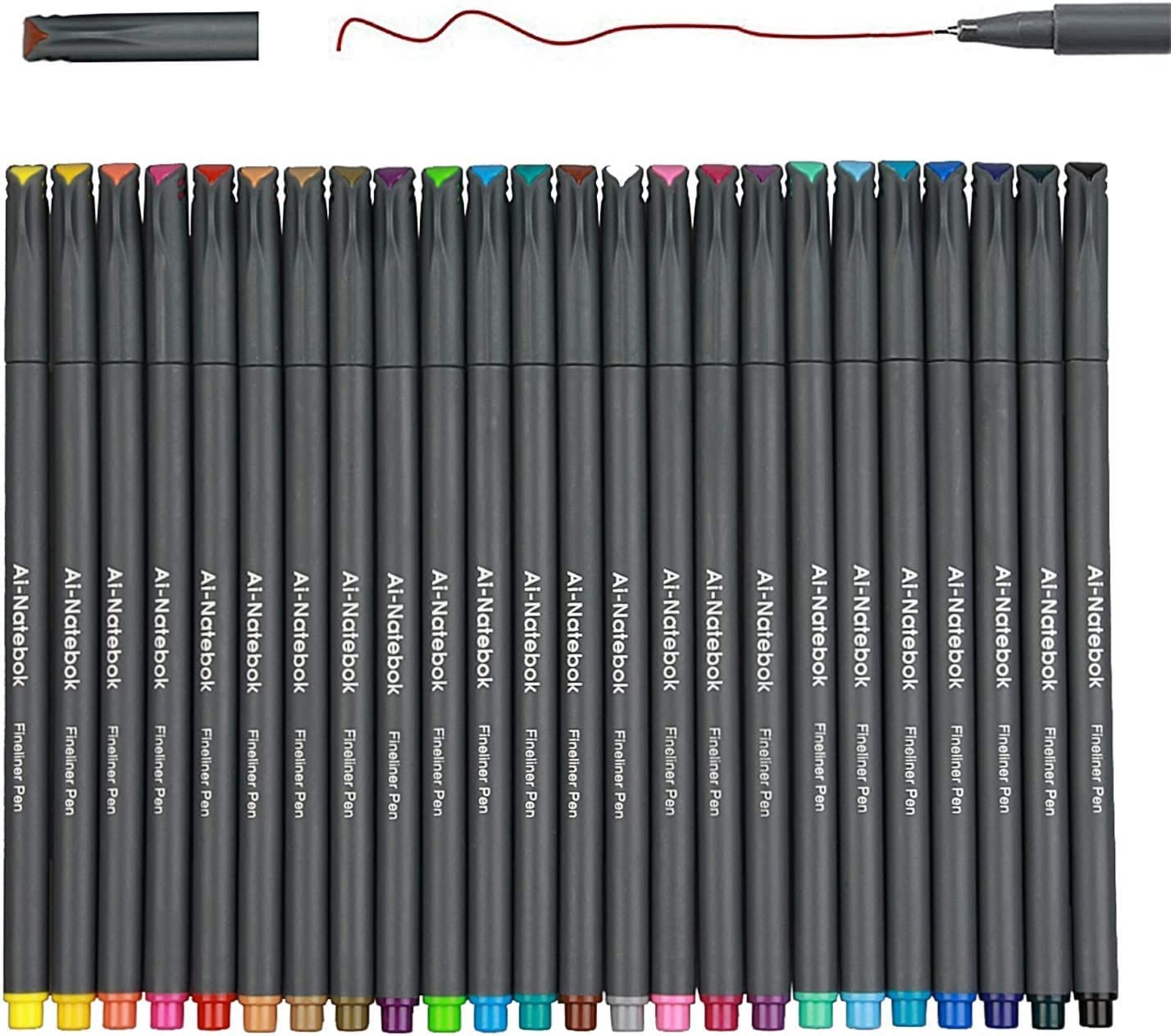 Fineliner Color Pens Set, 0.38mm Fine Tip Pens, Porous Fine Point ...