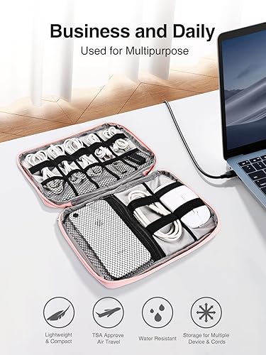 Miniatura 2 de Luxtude Organizador de electrónica, organizador de cables de viaje, bolsa de tecnología portátil, funda de cable de viaje, artículos esenciales de