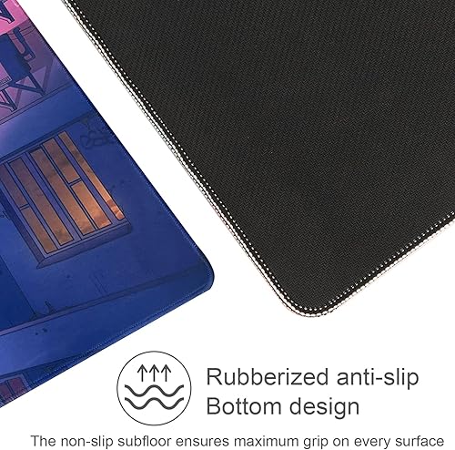 Miniatura 3 de Alfombrilla de mouse extendida para juegos, alfombrilla portátil para teclado y mouse con bordes cosidos + base de goma antideslizante (90 x 40