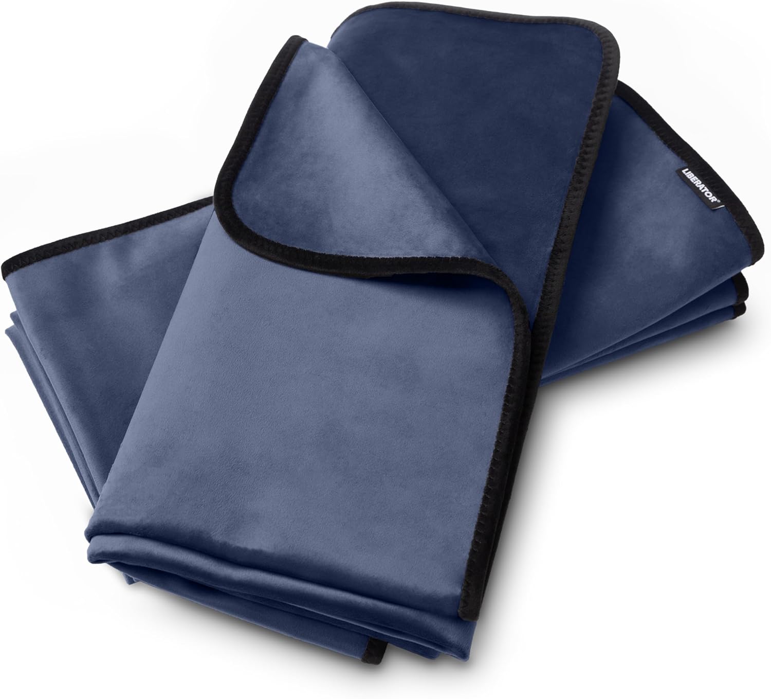 Liberator Fascinator Throw - Moisture-Proof Sensual Blanket Bundle, Small Size Two Pack, Microvelvet Black