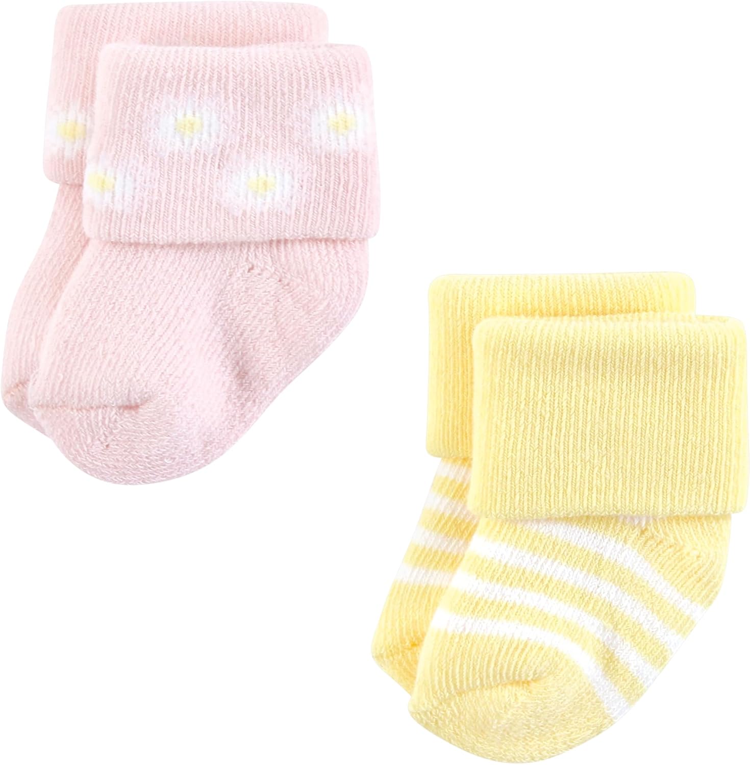 Hudson Baby Infant Girl Cotton Rich Newborn and Terry Socks, Lemon Daisy, 0-6 Months - Image 5