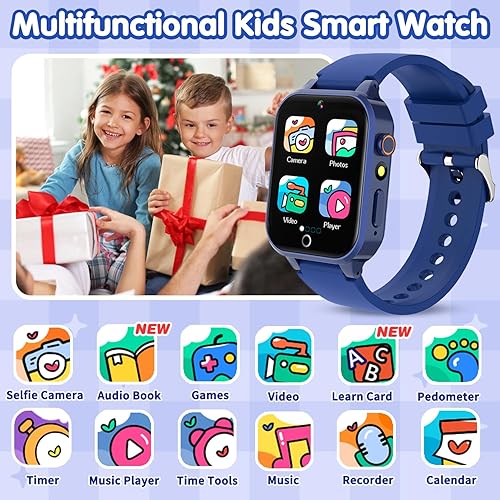 Miniatura 2 de Wiszodet Reloj inteligente para niños, regalo de cumpleaños para niños de 4 a 12 años, reloj inteligente para niños con 26 juegos de rompecabezas,