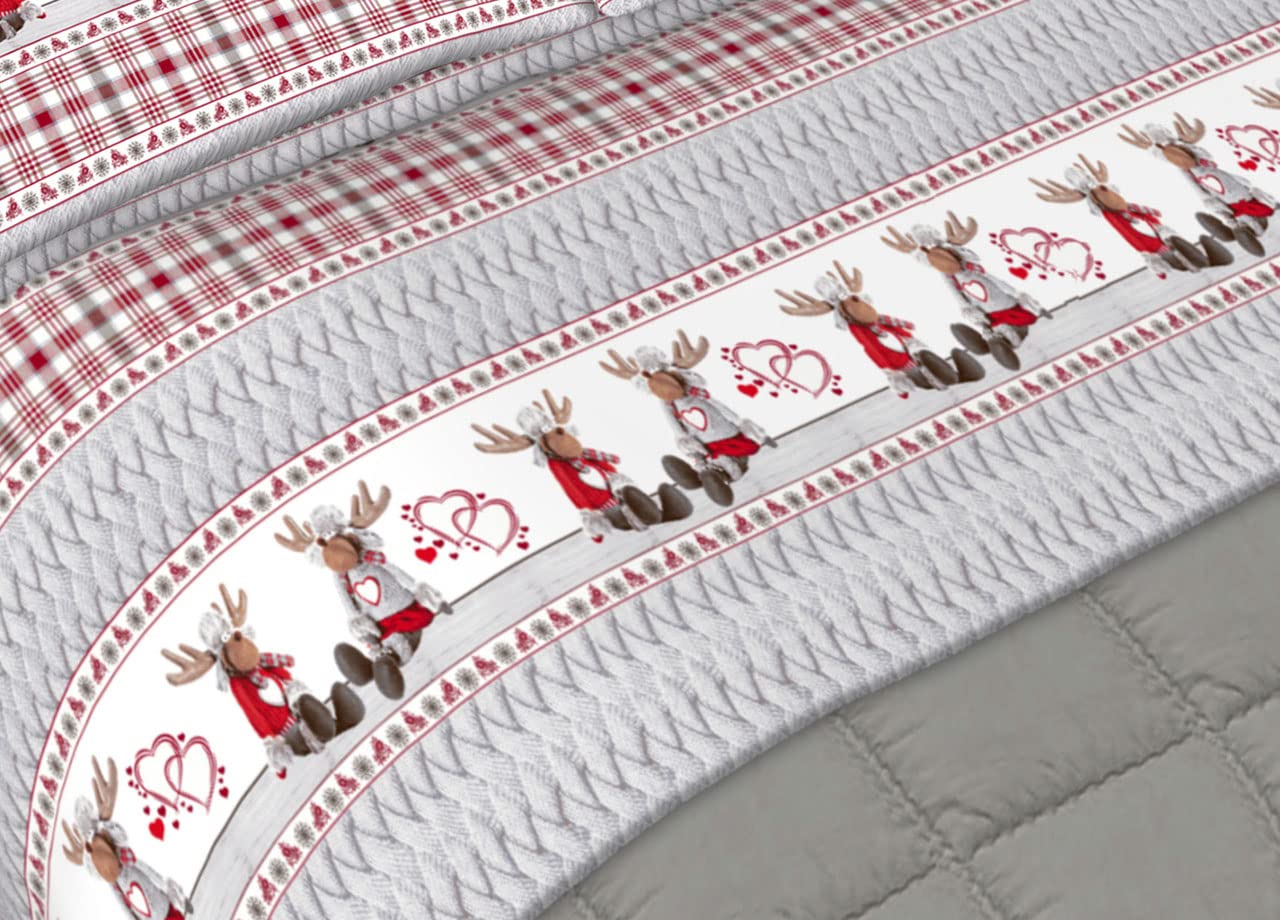 SOFFICIOSO Completo Lenzuola in Puro Cotone Flanellato Made in Italy Varie Fantasie CN 1 Piazza Peppe