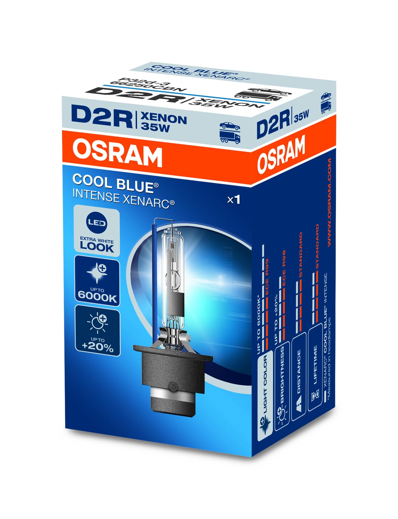 Osram Xenarc Cool Blue Intense NextGen HID-Xenon bulb - D2R - 12V/35W - single piece (max. 6000K)