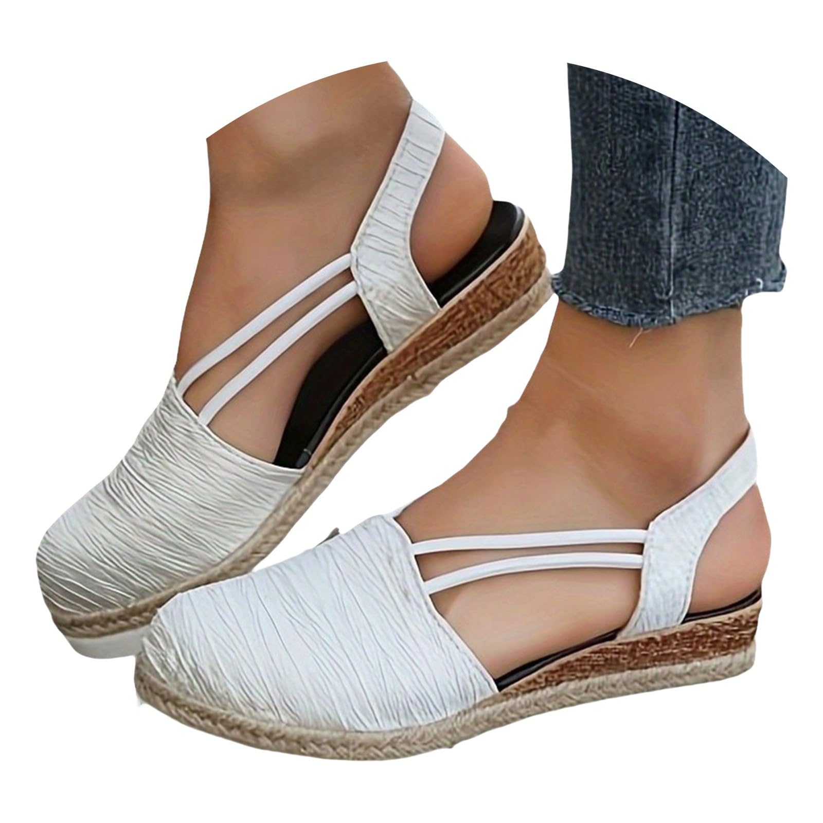 Platform Sandals For Women Summer 2025 Flat Open Toe Ankle Strap Espadrilles Sandals Casual Strappy Sandals Beach Sandals Comfortable Outdoor S Yoga Sandals for Women