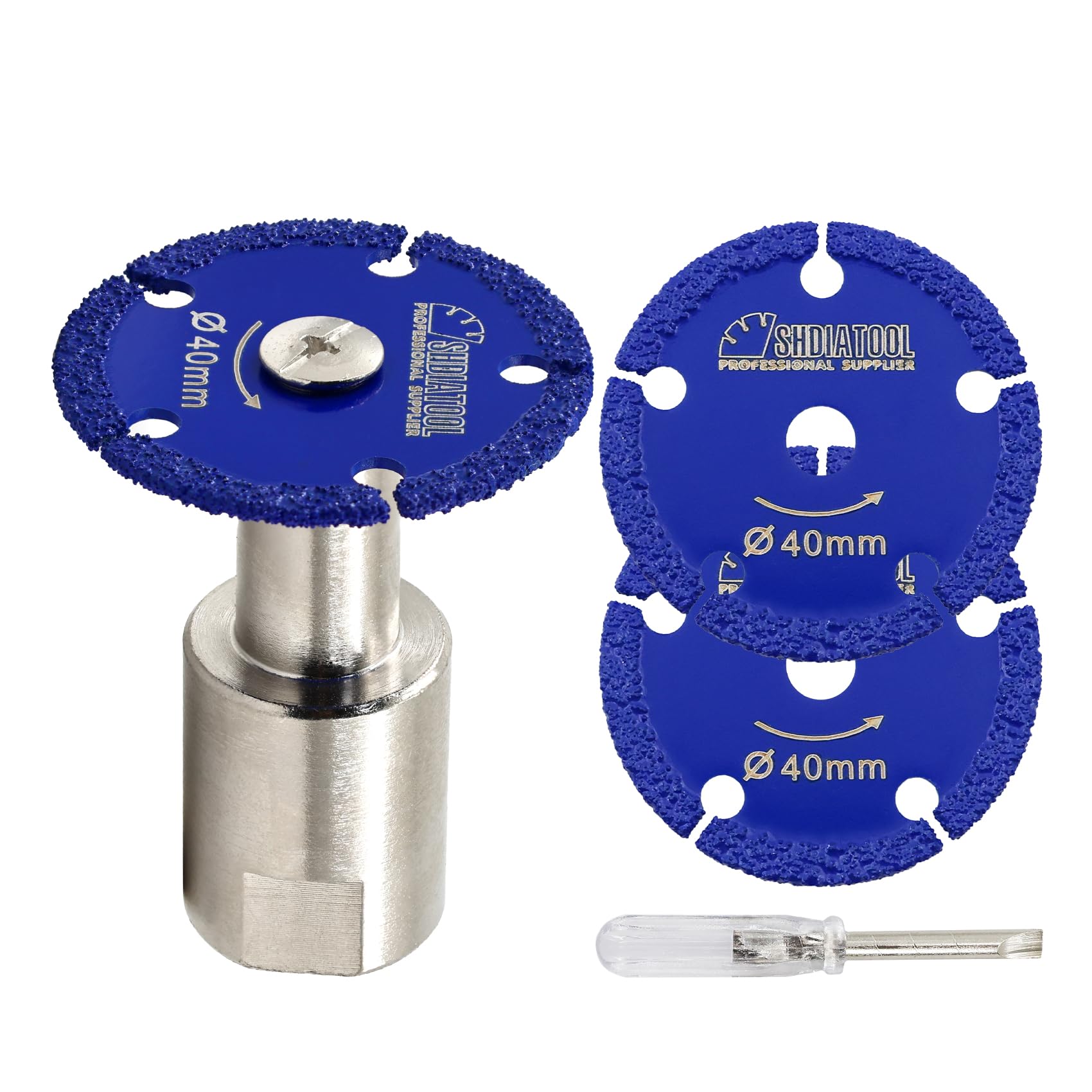 SHDIATOOL Diamond Cut-off Wheel 40MM, M14 Flange, 1MM Thickness, Suitable for Metal, Iron, Marble, Granite, Masonry，3pcs