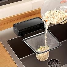 Waste Rack for Sink Kitchen Sink Strainer Foldable Sink Strainer with Suction Cup Kitchen Food Catcher Filter Holder for Sink with 100 Filter Mesh Bags Black