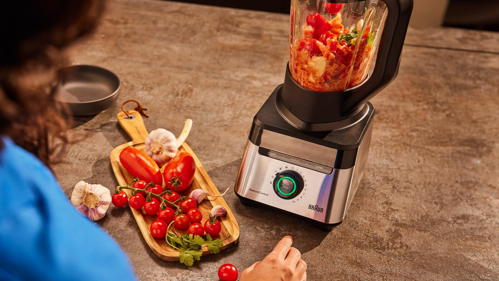 Braun Blender PowerBlend 7 JB7551BK szklany dzbanek 1,7 l, 10 prędkości + puls, automatyczne programy jedzenia, ostrze PrecisionCrush, program do czyszczenia, popychacz i butelka 600 ml, 1400 W