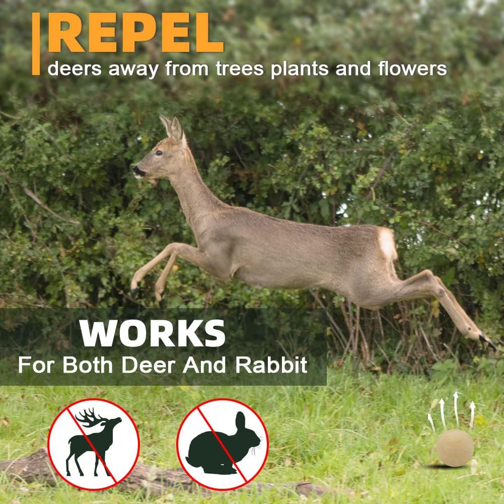 TSCTBA Deer Repellent, Rabbit Repellent,Deer Deterrent for Trees,Extra-Strength Deer Repellent Outdoor for Plants, Rabbit Repellant for Garden, 55% Peppermint Oil Deer&Rabbit Repellent for Lawn -12P
