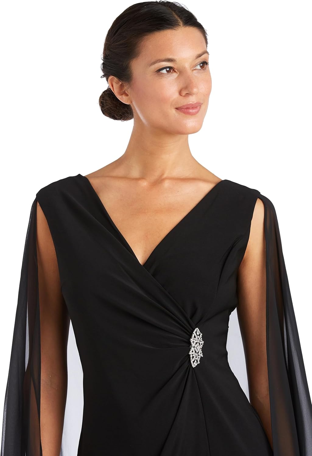 R&M Richards Womens Plus Faux Wrap Sheath Dress