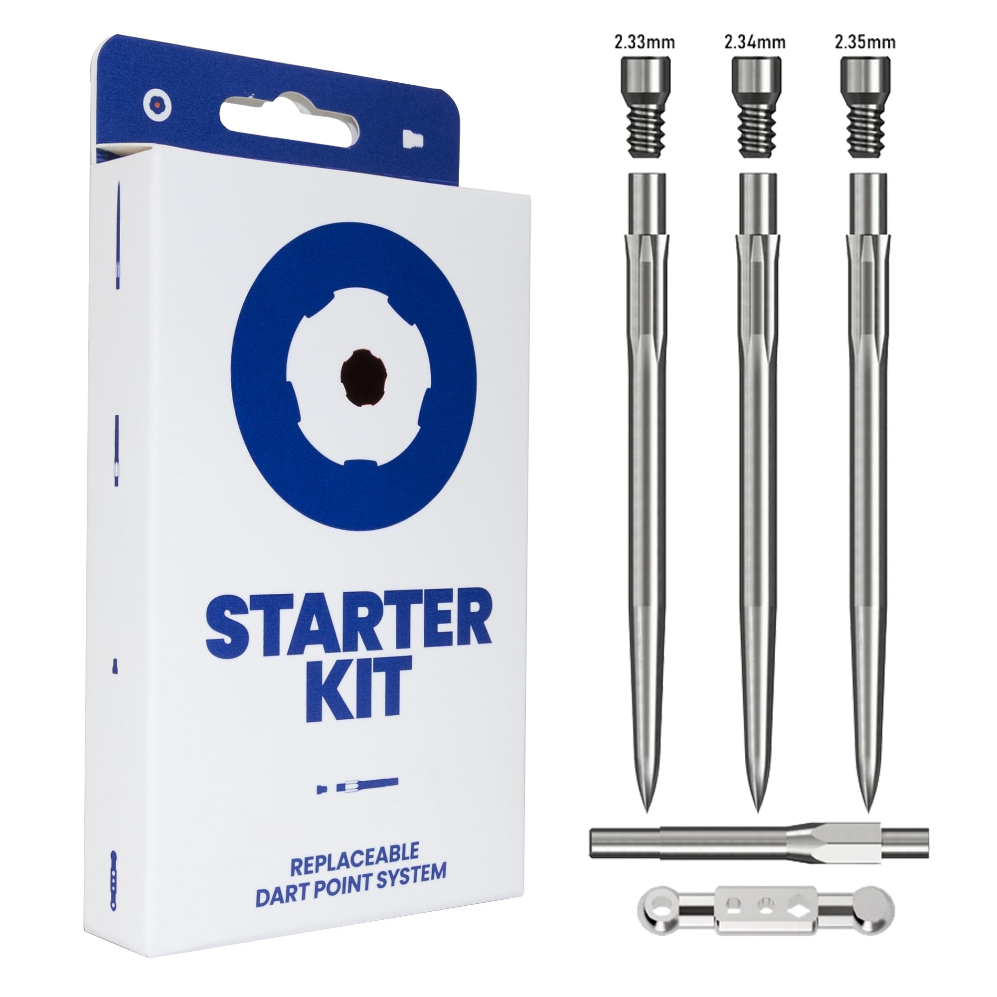 Caliburn Evo Darts Point System, kit de démarrage comprenant des pointes, un outil de pointe, des embouts et un pilote de pointe