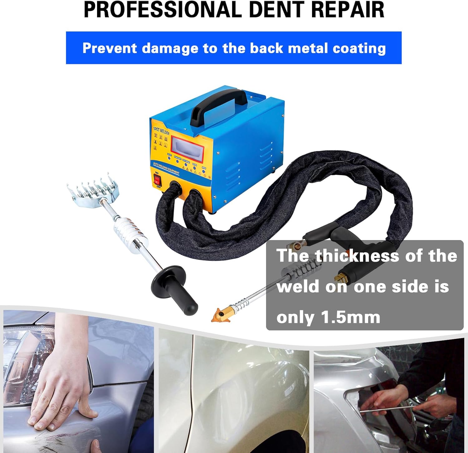 Futchoy Dent Puller Machine, 3KW Spot Dent Puller, 2000A Dent Puller Welder, 7 Modes Auto Body Dent Puller Welder, Digital Panel Welding Dent Puller, 110V Spot Dent Puller for Car Body Dent Repair