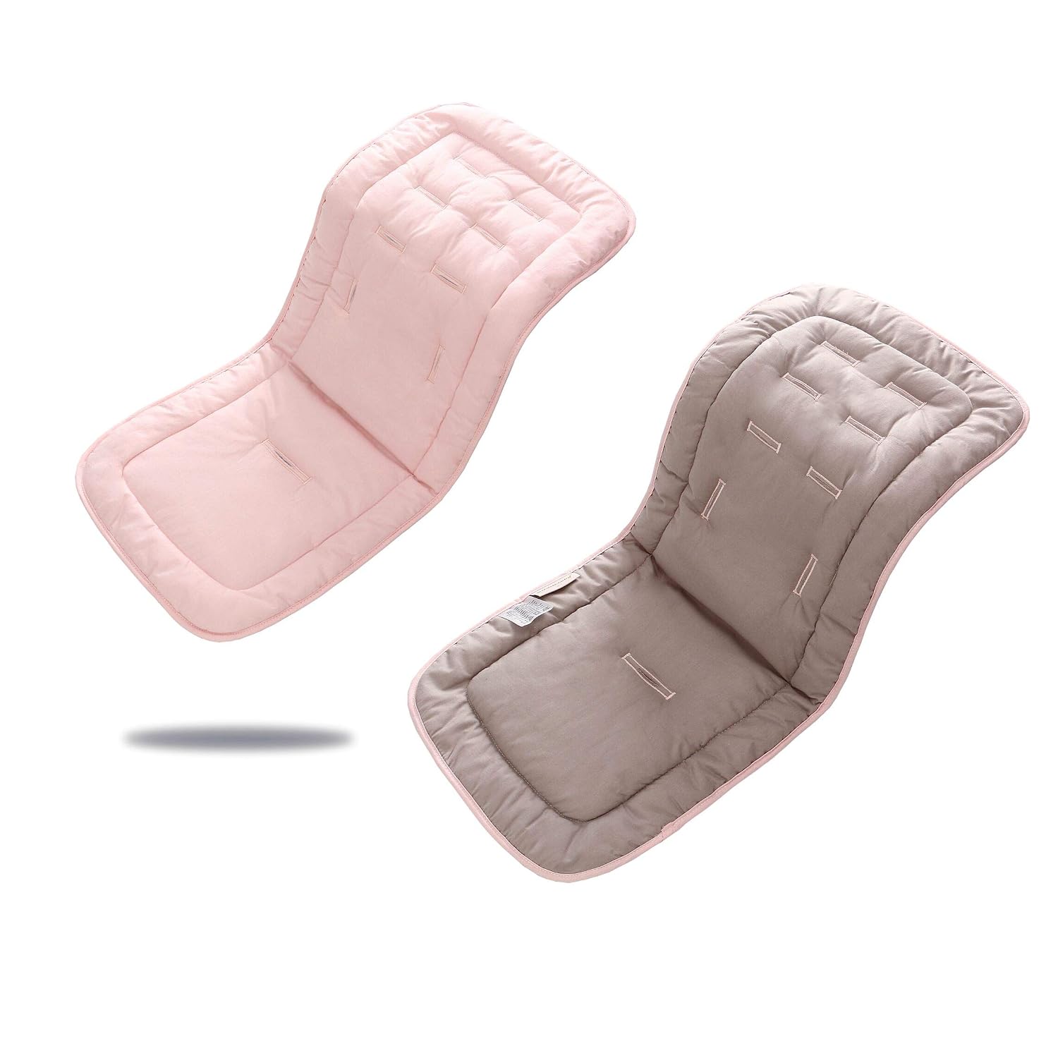 Baby Stroller Pad, Universal Cotton Cushion Padding Reversible Seat Liner Prams Buggy Carseat Travel for Infants Newborns Babies Kids (Grey + Pink)