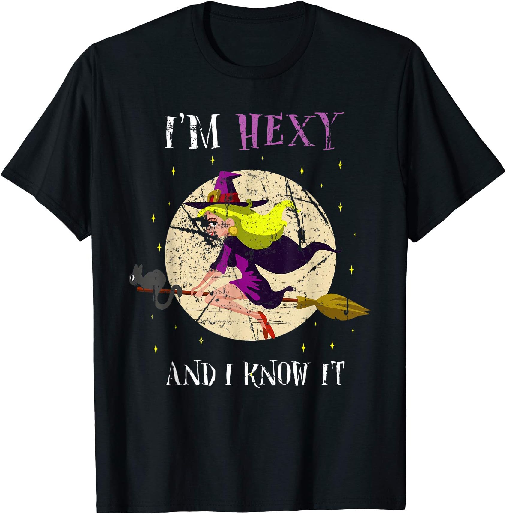I'm Hexy And I Know It With Sexy Flying Witch for Halloween T-Shirt