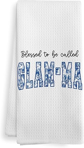 Regalos glamorosos para abuela de nietos, Día de la Madre, Navidad, cumpleaños, regalos de cocina para glamour, Bendecido para ser llamado Glam-ma