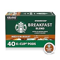 Vista 1 de Starbucks Cápsulas de café K-Cup de tostado medio, Breakfast Blend para cafeteras Keurig, 1 caja (40 cápsulas)