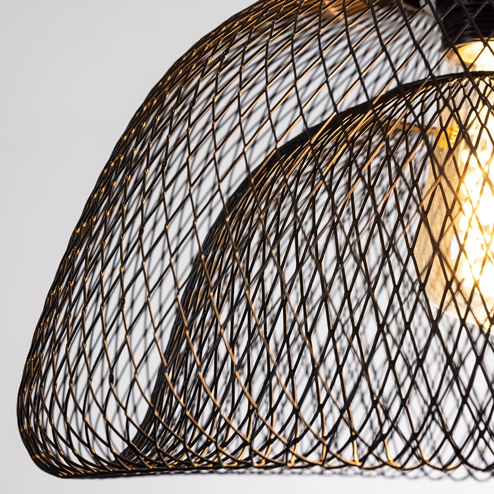 Lámpara colgante de techo para bombilla LED, metal negro, con cable y enchufe, luz interior para dormitorio