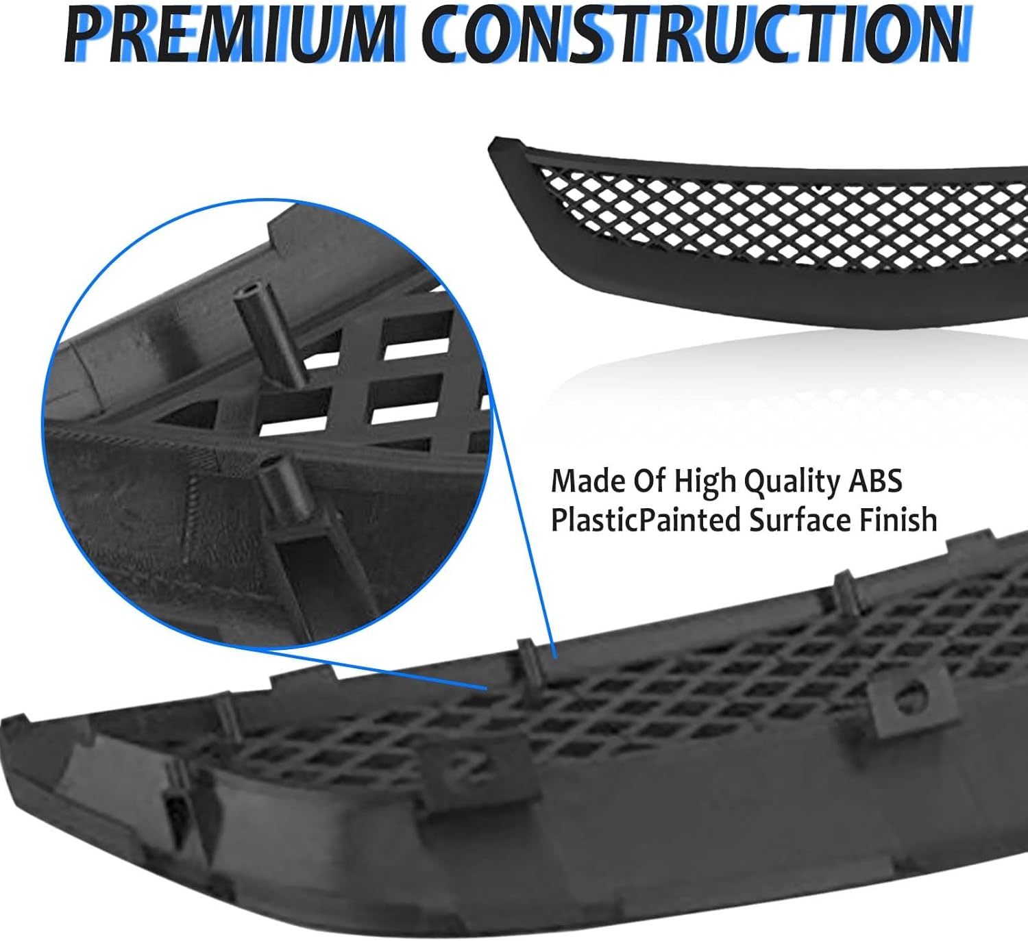 Black Mesh Grille Fit 2001 2002 2003 for Civic Coupe/Sedan,JDM Type Front Bumper Grill Guard Replacement Part
