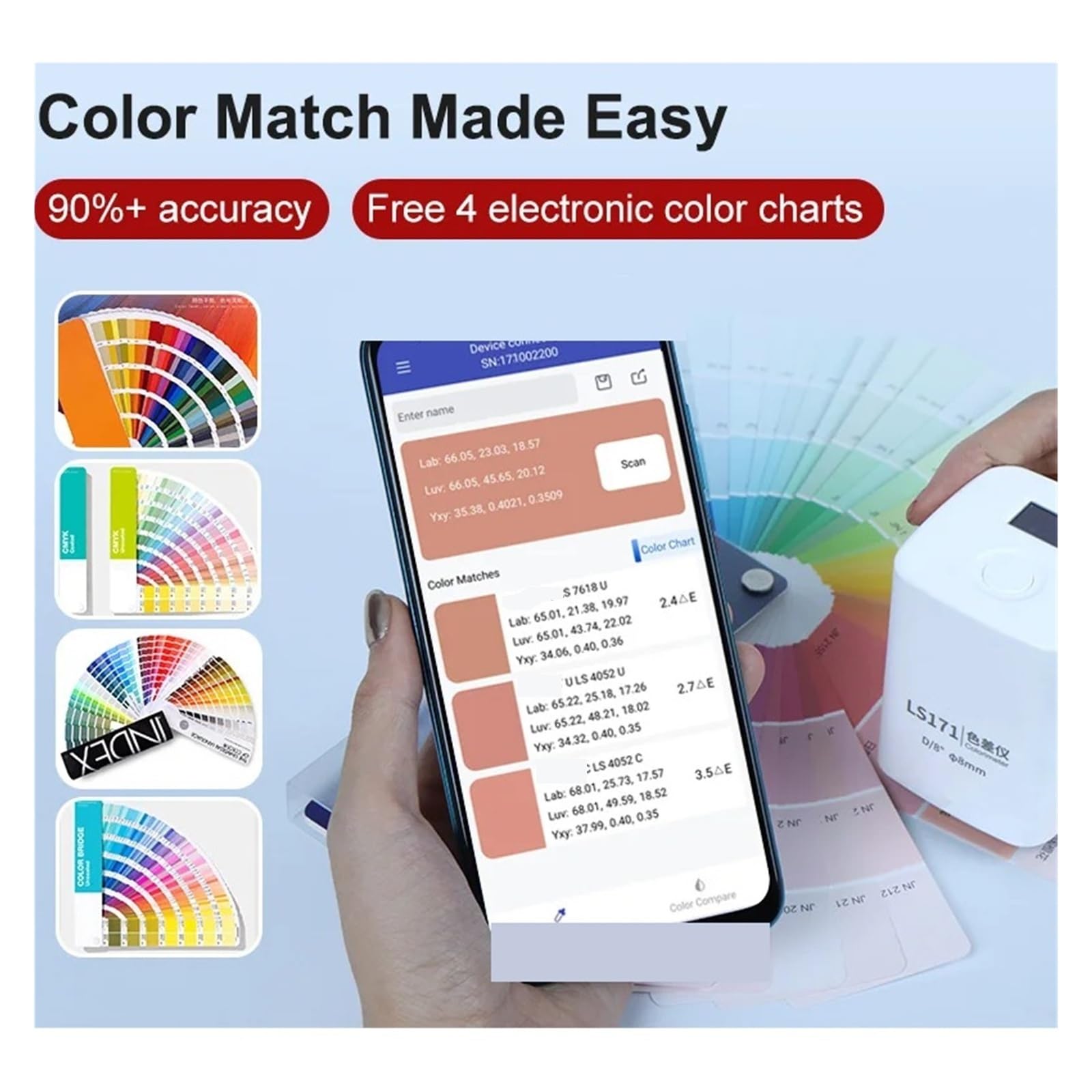 Colorimetro LS171/LS170 con App for carta ceramica for verniciatura Operazione semplice(LS170)