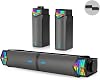 Smalody Computer PC Speaker 2 in 1 Bluetooth Speaker with RGB Lighting Removable Soundbar Stereo Sound Speaker for PC