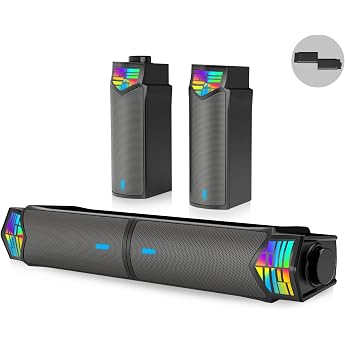 Smalody Computer PC Speaker 2 in 1 Bluetooth Speaker with RGB
