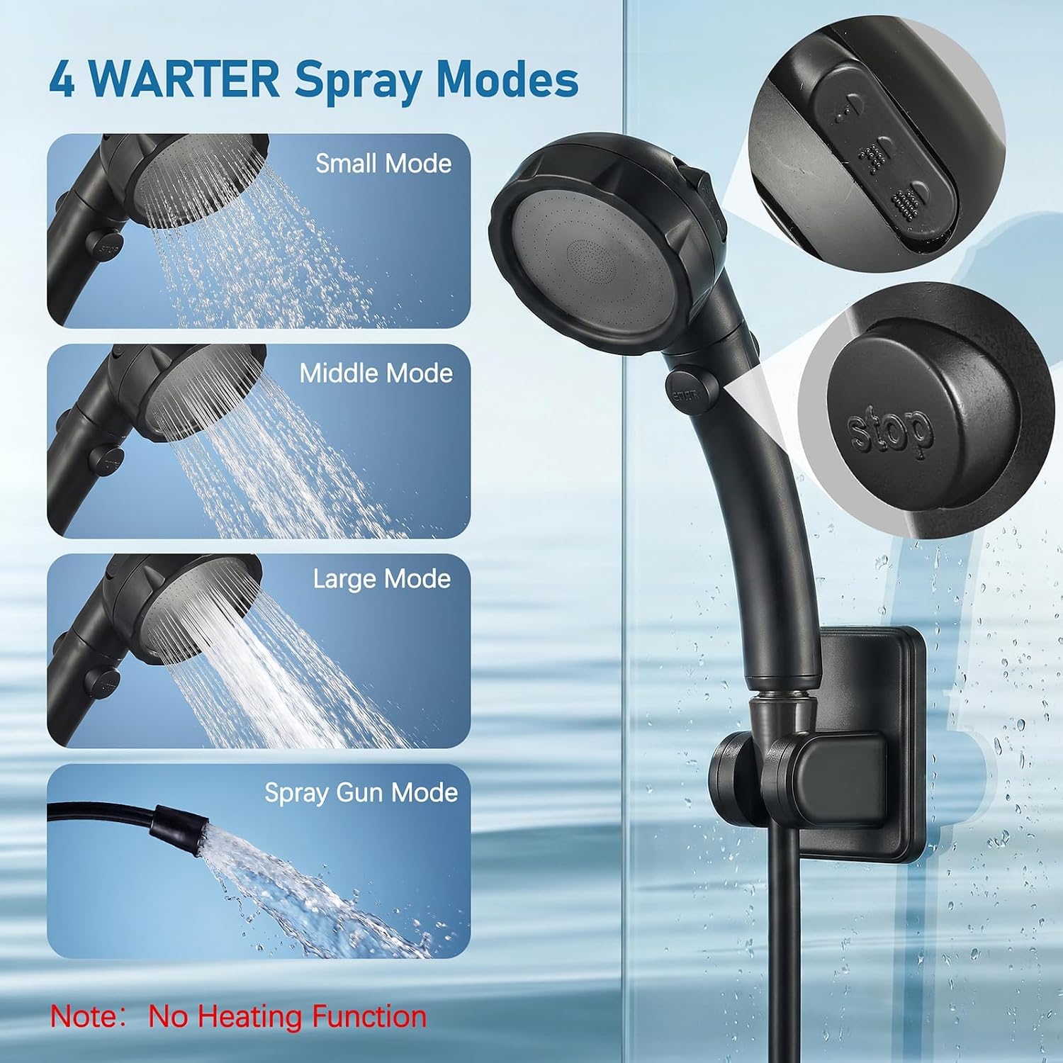 Portable Camping Shower, Rechargeable Shower Pump with Large Foldable Bucket, Intelligent Digital Display, 4 Spray Modes, IPX7 Waterproof Outdoor Shower for Travel, Camping, Car Washing