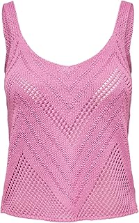 بلوزة قصيرة منسوجة بدون أكمام للنساء من جيه دي واي، لون تابيوكا، مقاس XXL