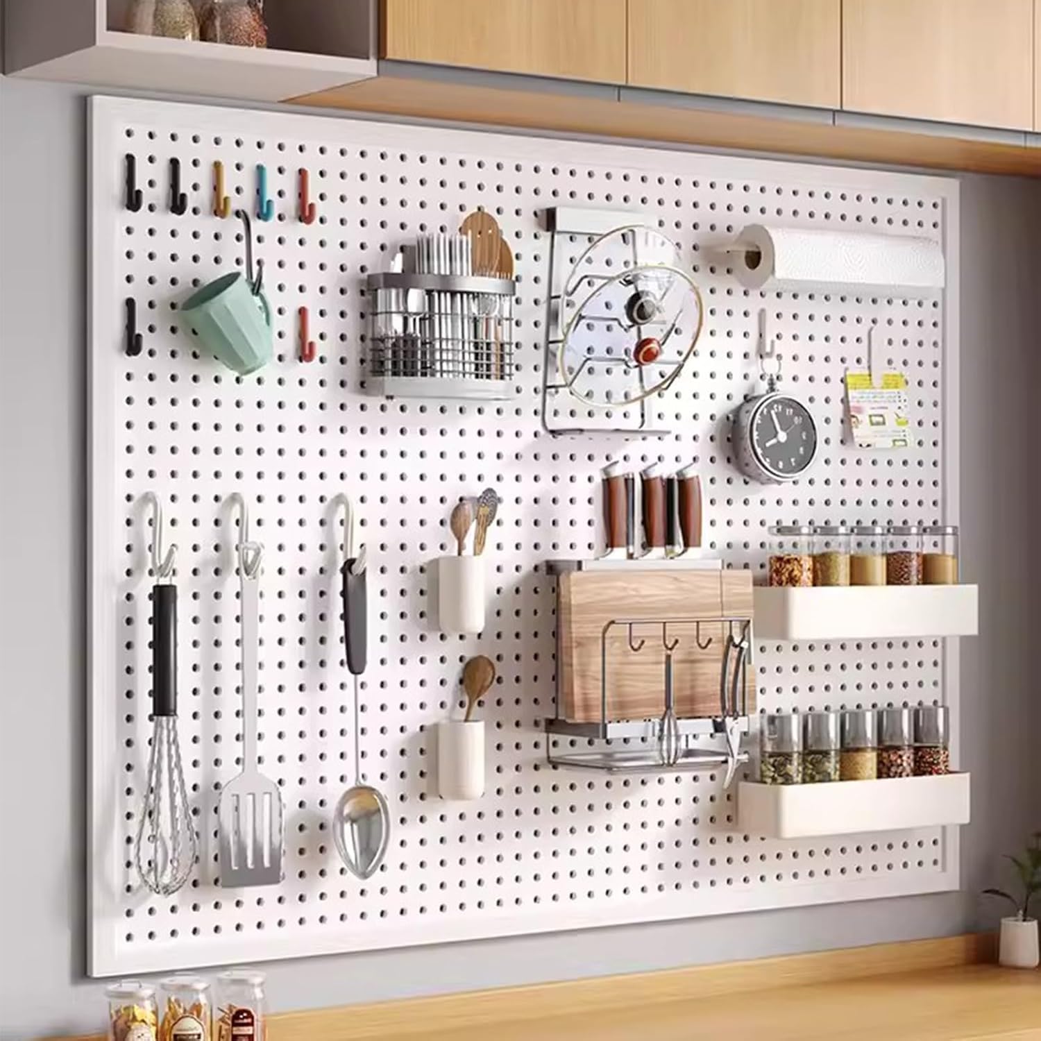 Kontrola ścienna Tablice perforowane Panele organizacyjne Metalowa tablica perforowana Organizacja narzędzi System przechowywania, Zestaw do organizera ściennego Pegboard do stołu warsztatowego Sklep