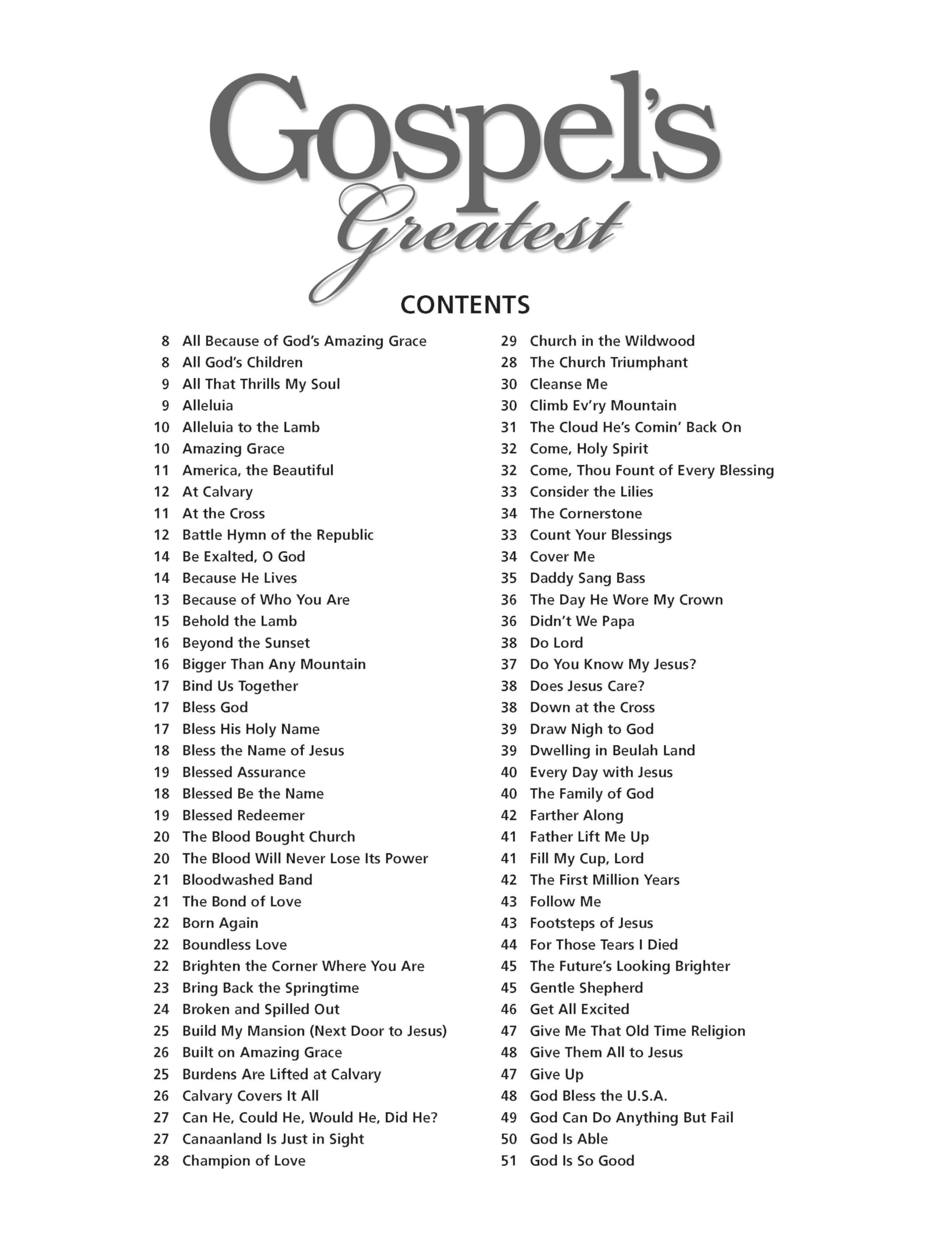 Gospel's greatest