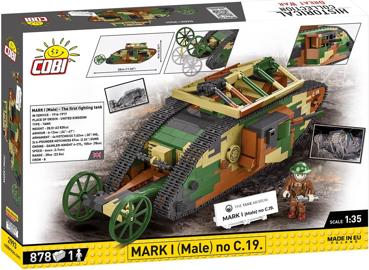 COBI Historical Collection Great War The Tank Museum Mark I (Male) No. C.19.